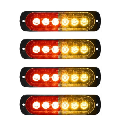 New led red amber car - 4x,