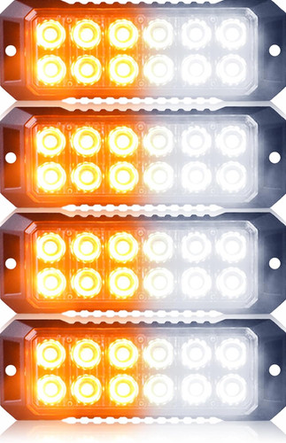 4pcs led amber white - 12-led,