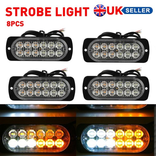 12led amber recovery strobe - 8x,