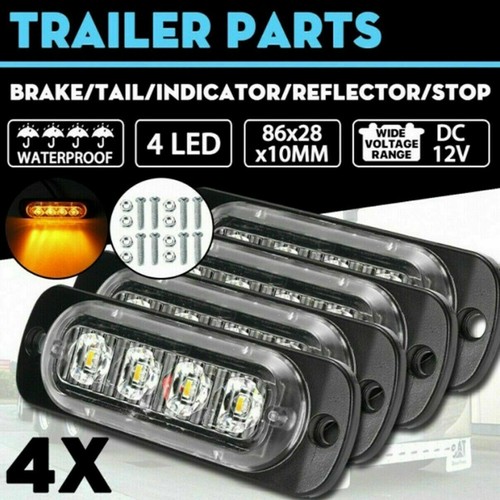 New 4pcs amber 4led - new, emergency