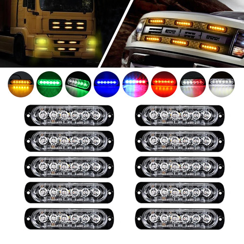 10x 6led car truck emergency - 6led,